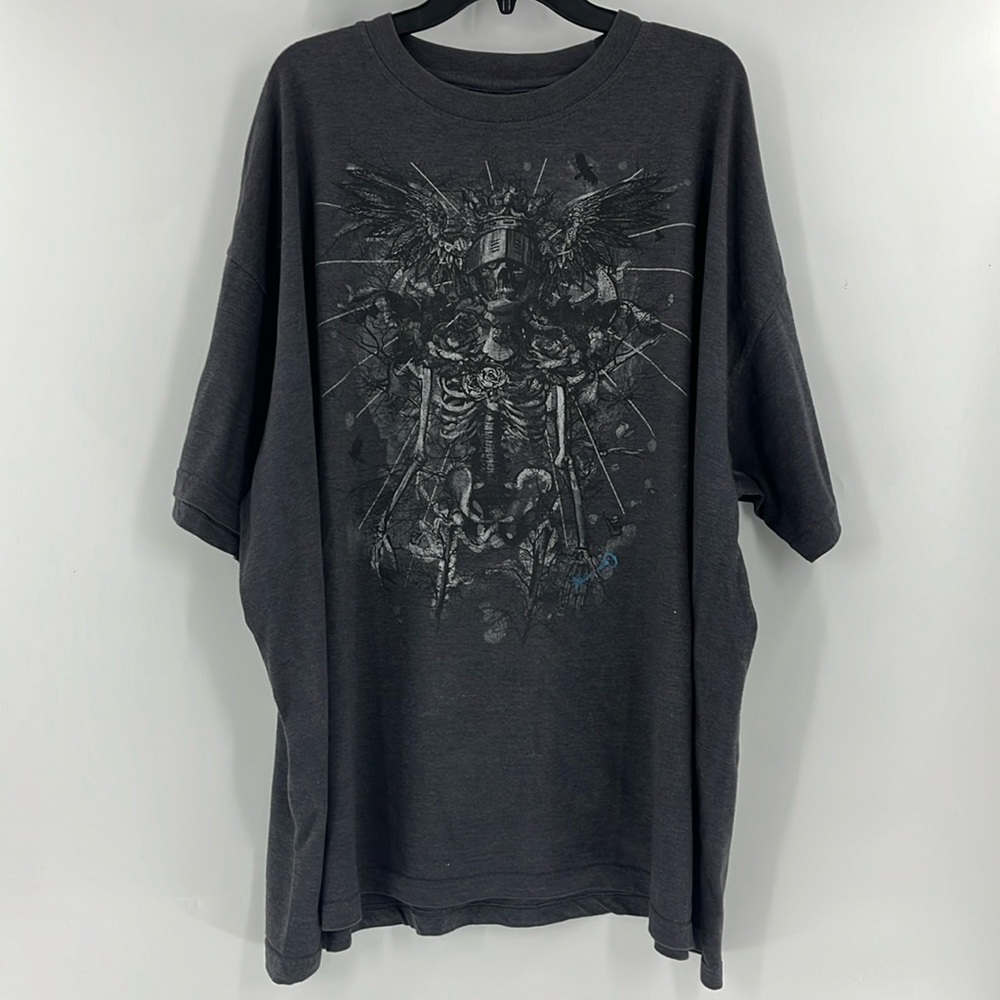 626 BLUE Big & Tall Skeleton Gray Basic Tee Gray Size 3XL